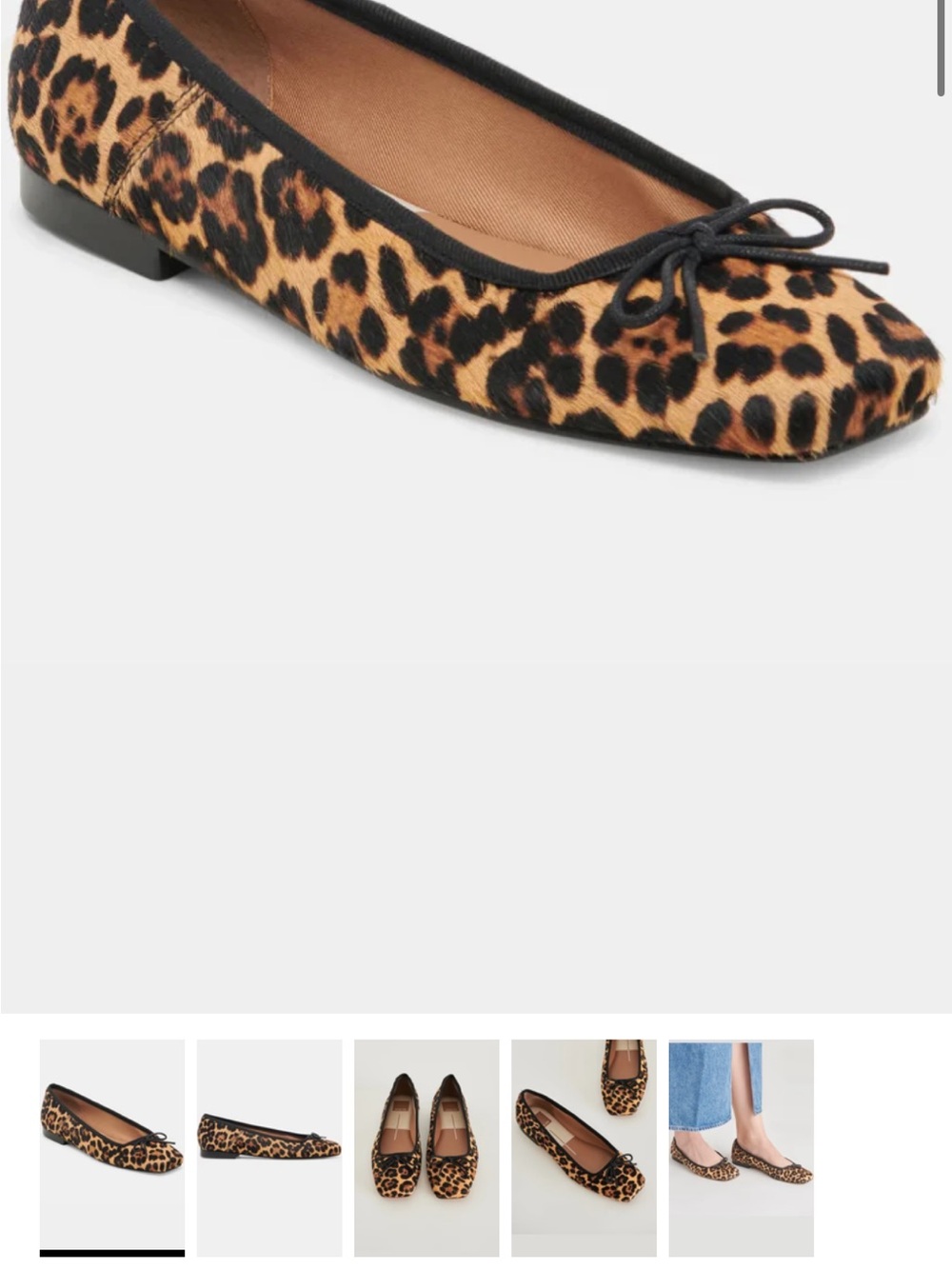 Dolce Vita Leopard Print Ballet Flats - Black Trim, Brown Spots - Picture 3 of 5